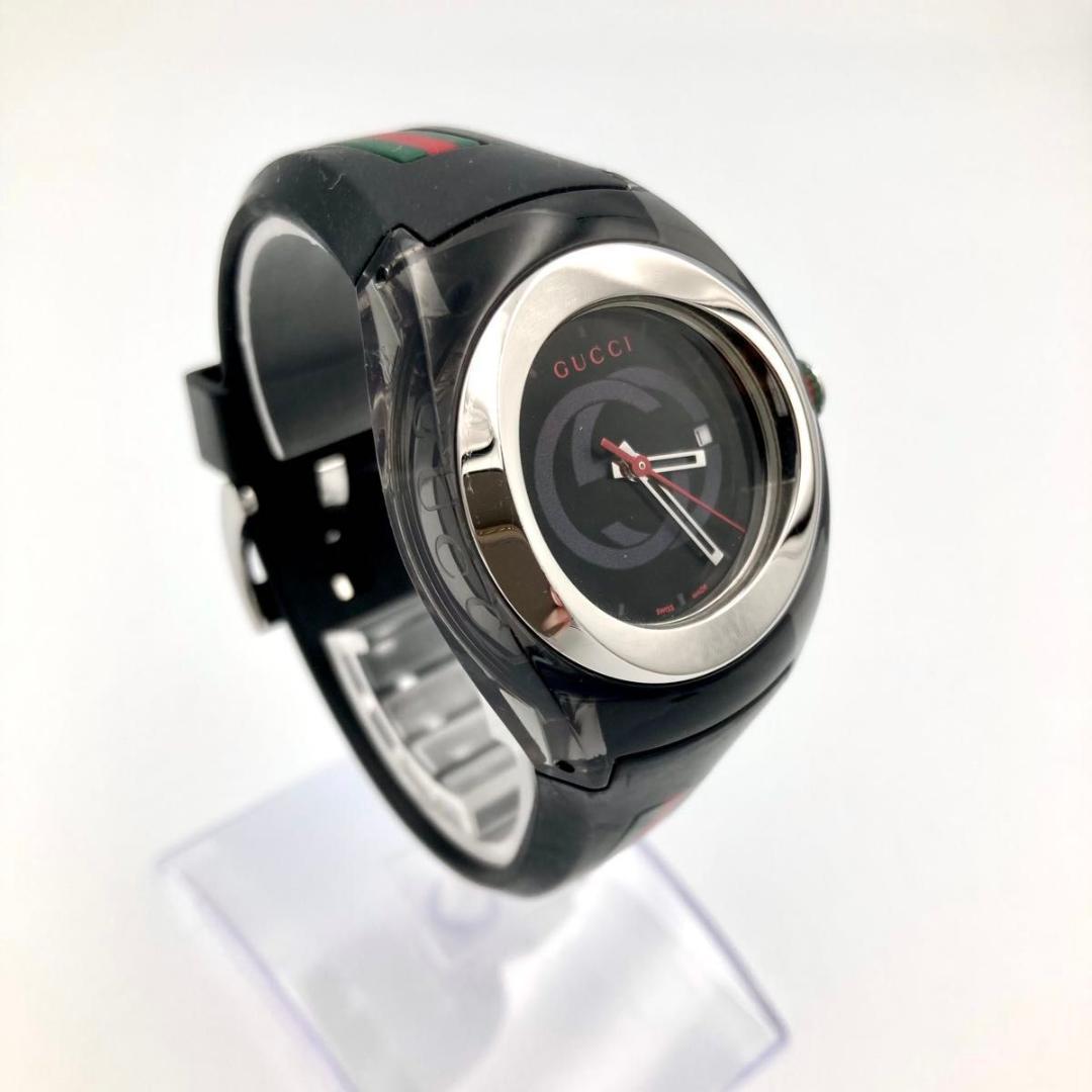 稼働 GUCCI シンク 137.3 ラバーバンド 腕時計 シェリーライン