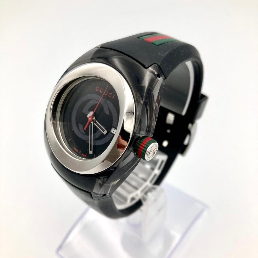 稼働 GUCCI シンク 137.3 ラバーバンド 腕時計 シェリーライン