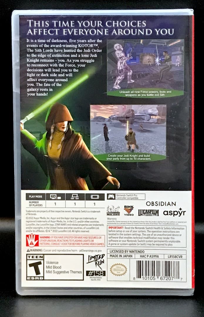 Nintendo Switch Star Wars Knights of the Old Republic 2