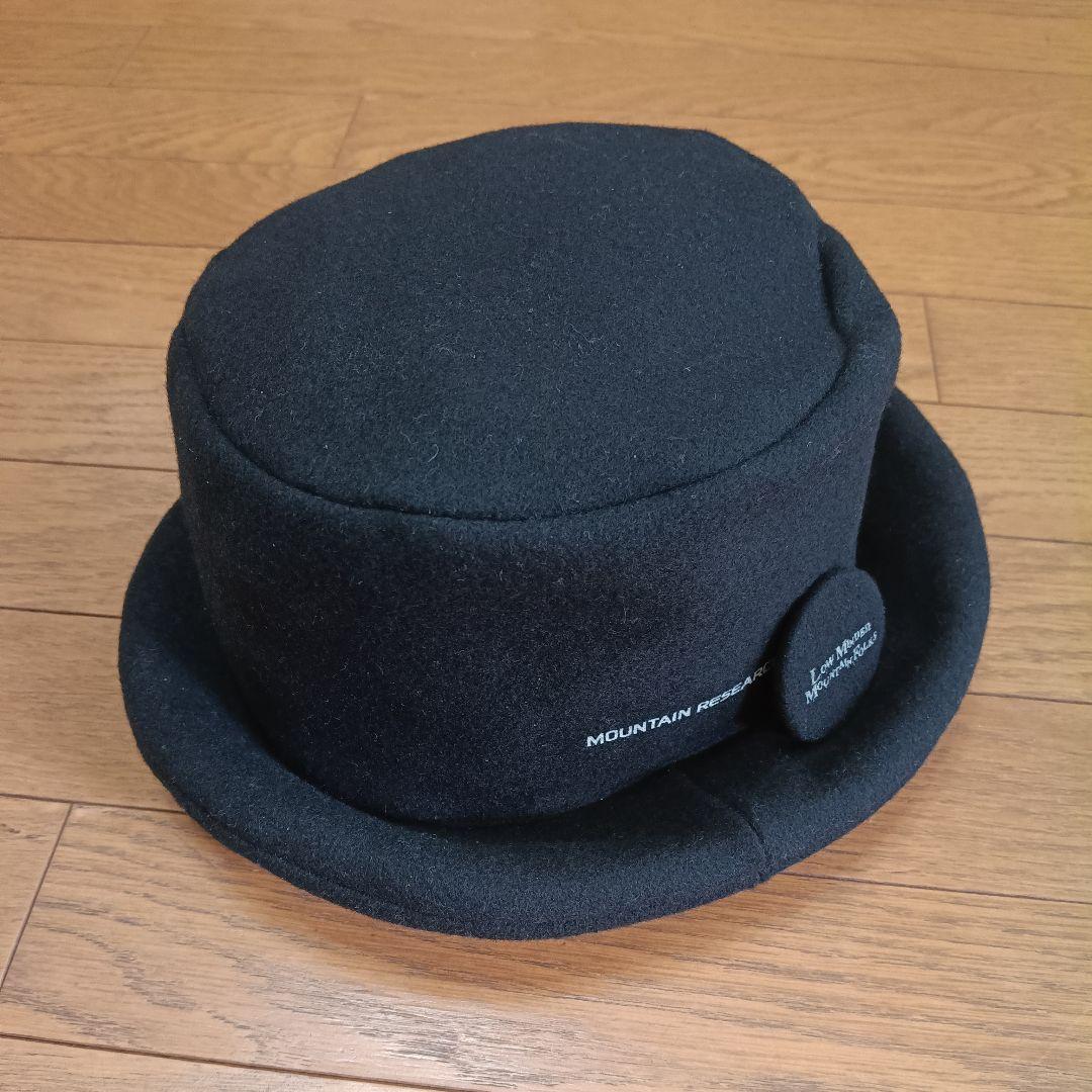 希少缶バッジ付き名作 マウンテンリサーチ ジェントルマンハット 黒 Lサイズ
