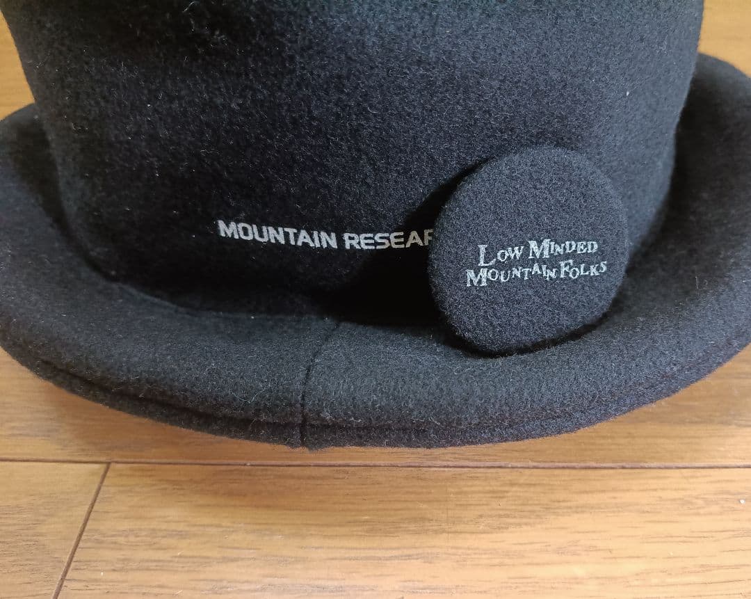 希少缶バッジ付き名作 マウンテンリサーチ ジェントルマンハット 黒 Lサイズ