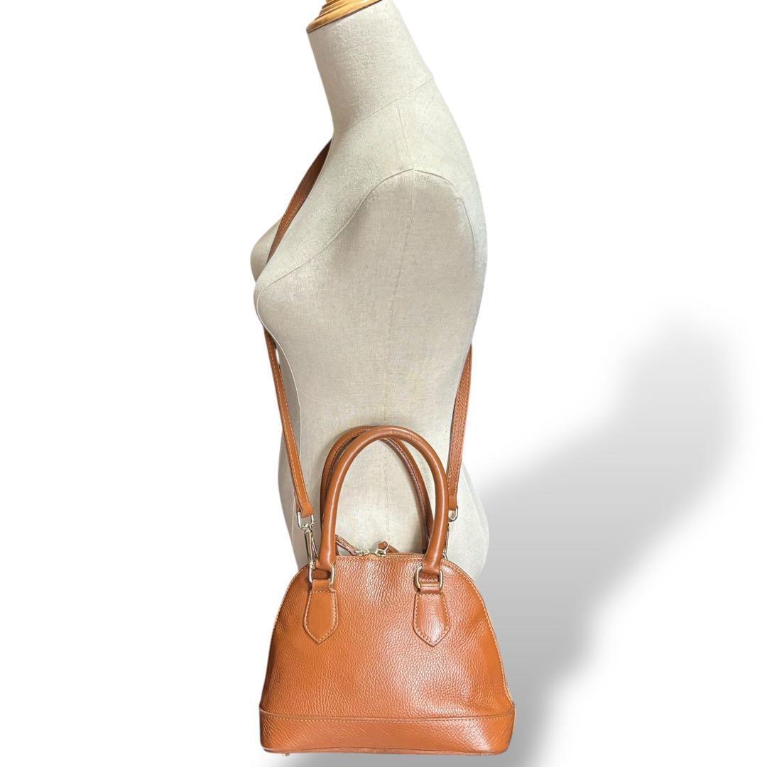 【美品】マルコビアンキーニ　2way ショルダーバッグ　バンド　ブラウン　レザー