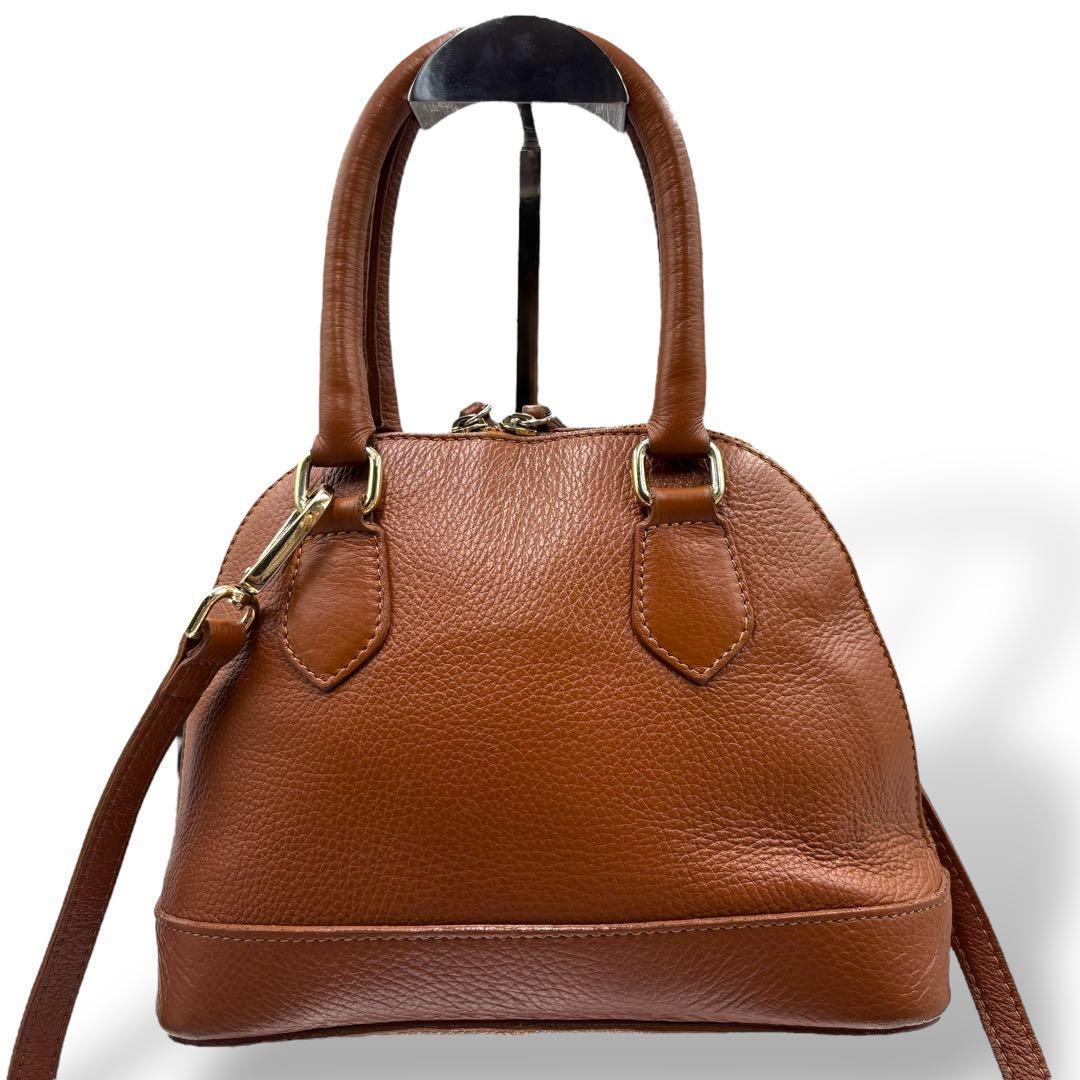 【美品】マルコビアンキーニ　2way ショルダーバッグ　バンド　ブラウン　レザー