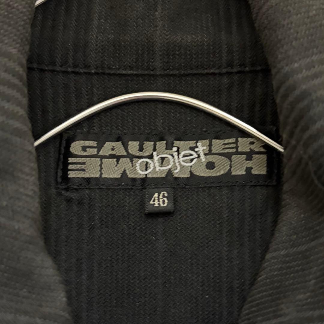 90s GAULTIER HOMME objet ストライプ シャツジャケット