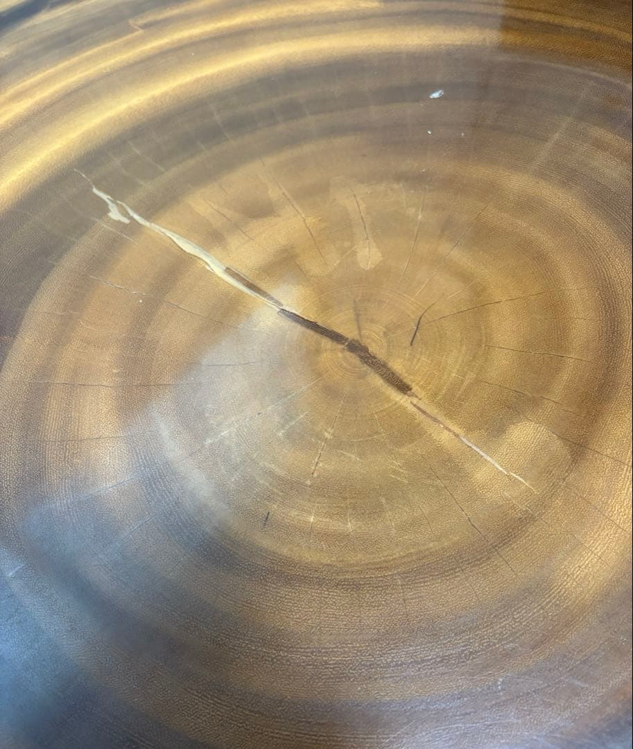 一枚板 丸テーブル モンキーポッド 輪切 座卓　ローテーブル