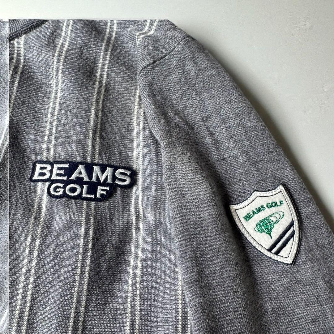 美品✨ビームスゴルフ　ストライプ　ニットブルゾン　ワッペン　刺繍　ジャケット