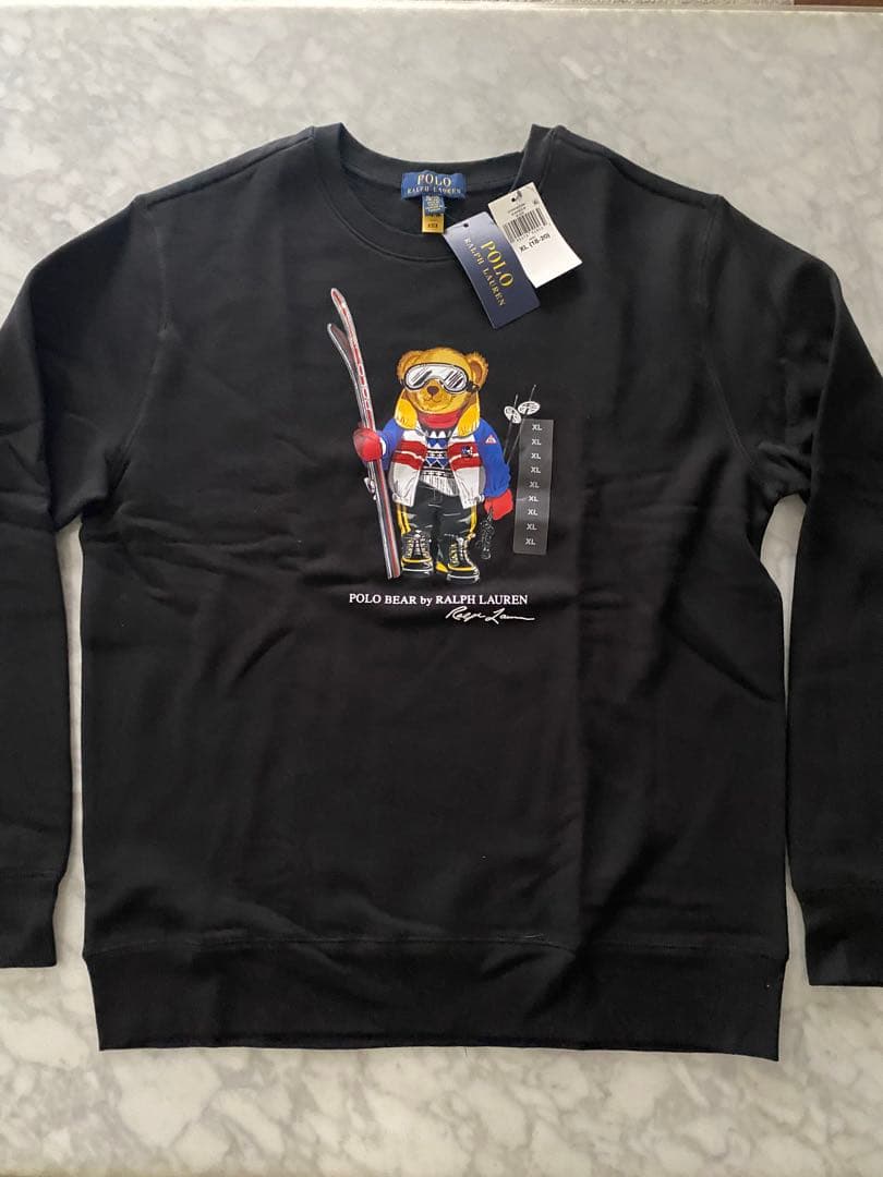 新品ラルフローレン 170 XL(18-20) スキー　ポロベア　トレーナー　黒