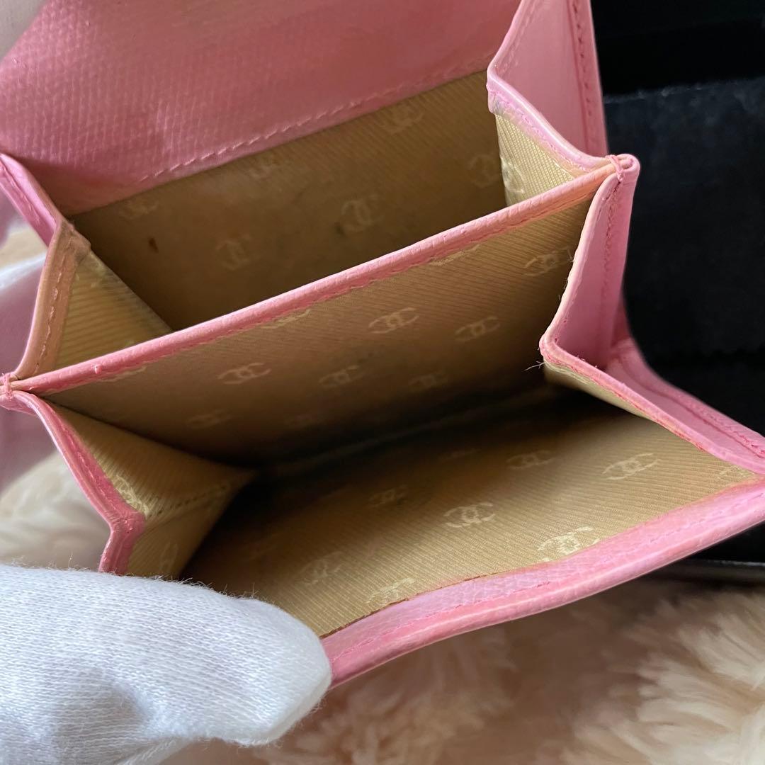 シャネル CHANEL 財布 三つ折りピンク ココボタン ココマーク 正規品