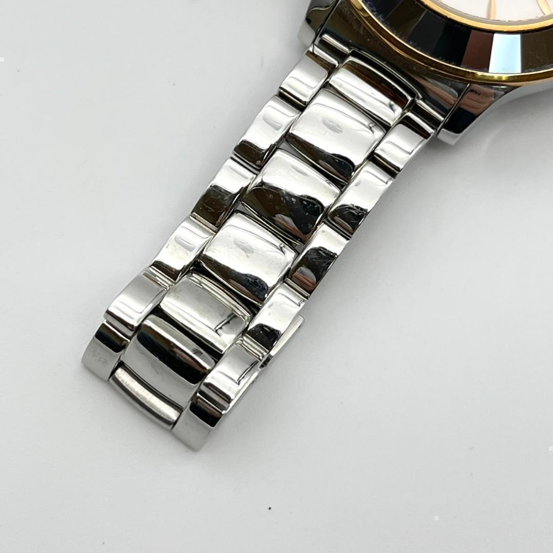 良品 スワロフスキー 時計 電池交換済 ダイヤ ロゴ金具 カットベゼル 3針