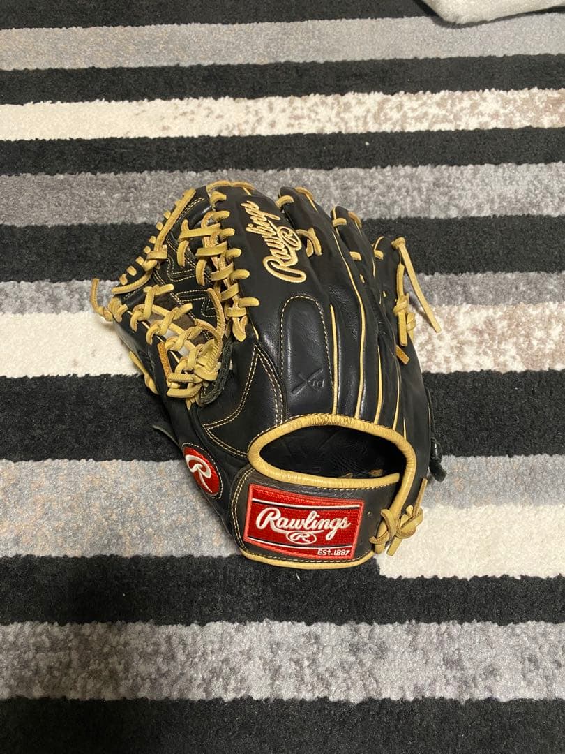 Rawlings 軟式グローブ 黒/ベージュ　左投げ