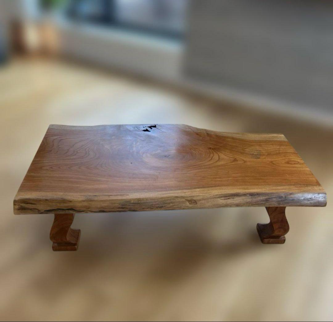 【しお様限定】一枚板けやき総欅造 ローテーブル座敷机昭和後期106✖︎63