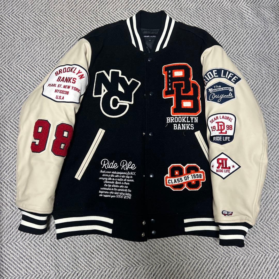 BROOKLYN BANKS スタジャン ネイビー/アイボリー