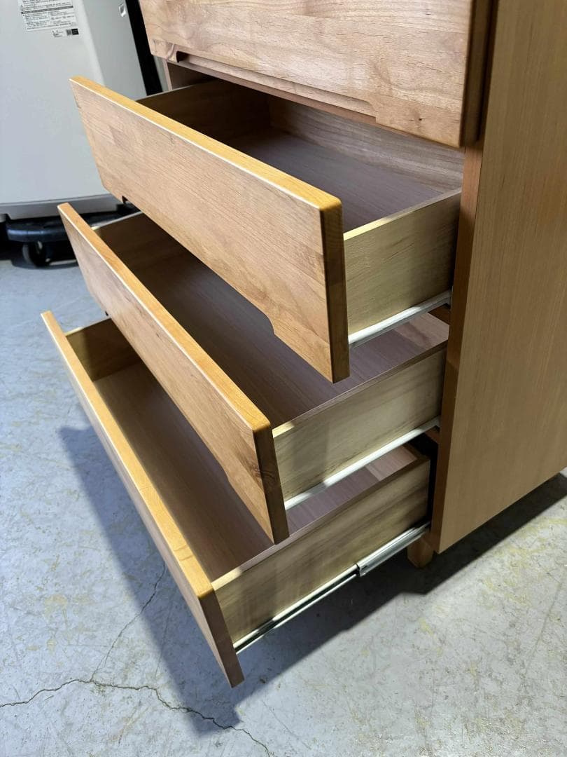 ペコ 服部家具 モダン ハイチェスト、整理タンス 6段幅80cm Used