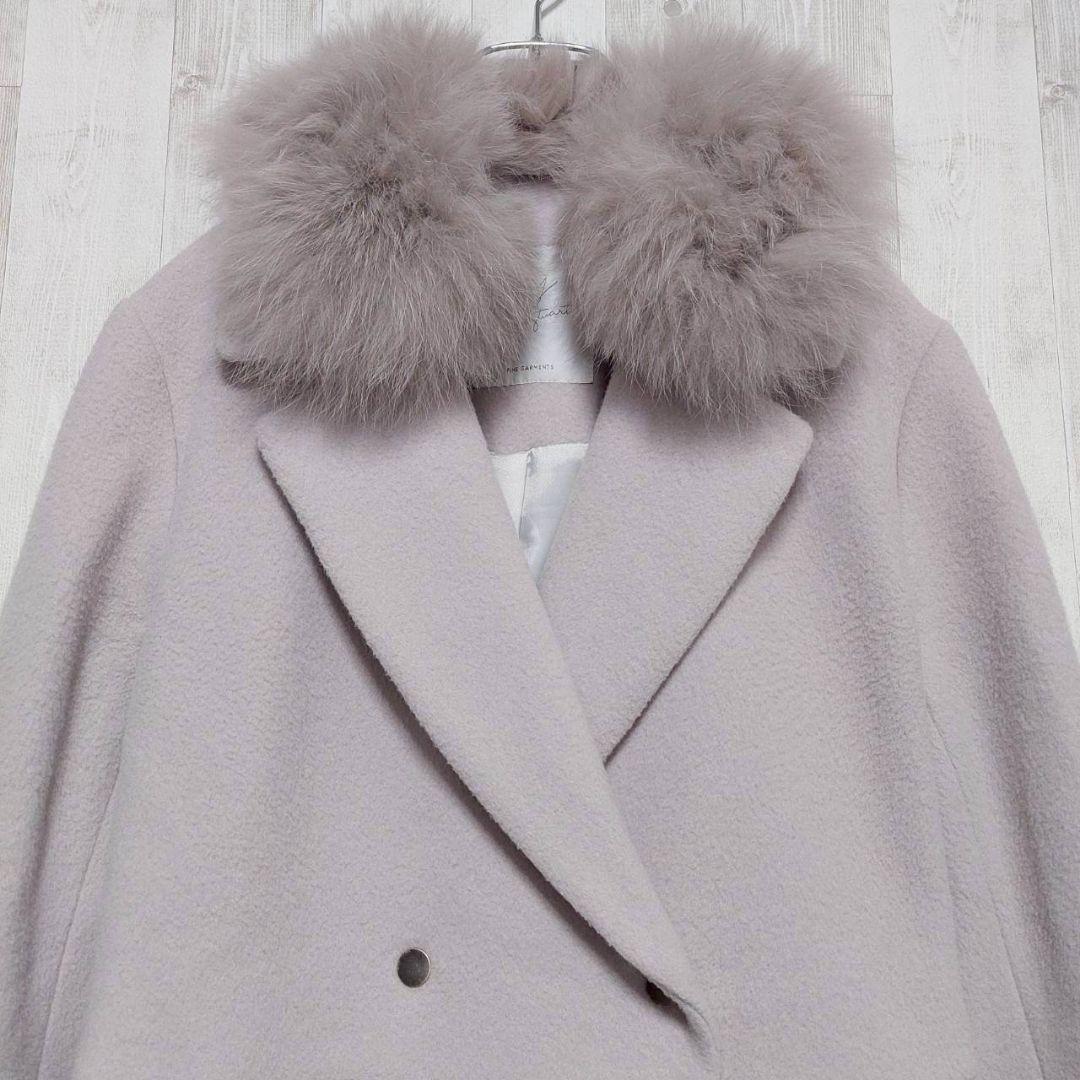 ジルバイジルスチュアート ロングコート M ピンク くすみ フォックスファー