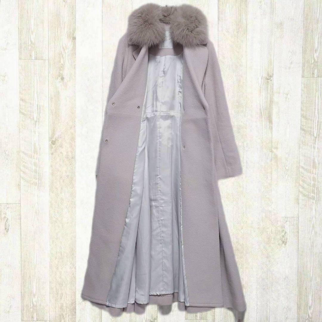 ジルバイジルスチュアート ロングコート M ピンク くすみ フォックスファー