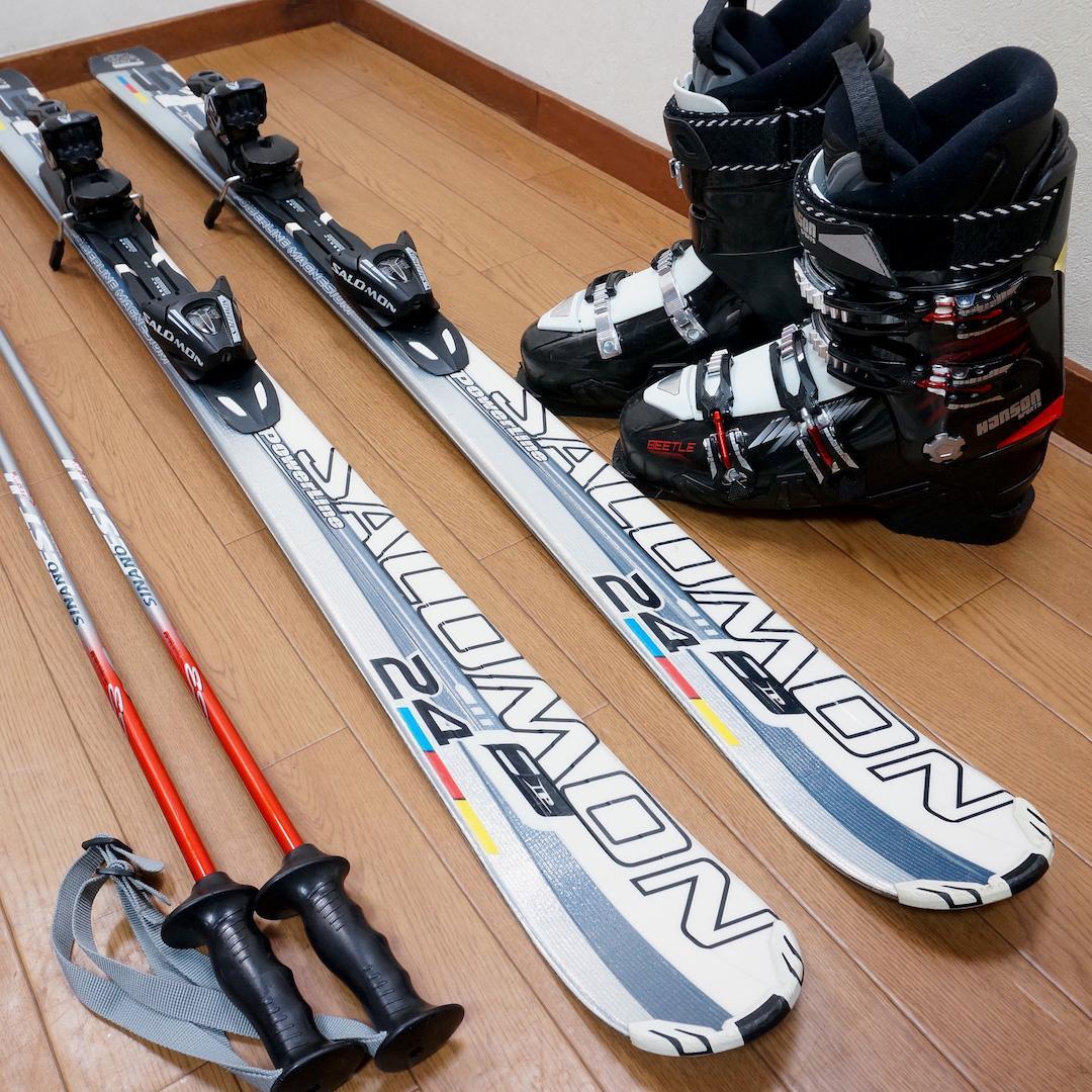 メンテ済 158cm靴27～27.5cm SALOMON スキーセット(160)