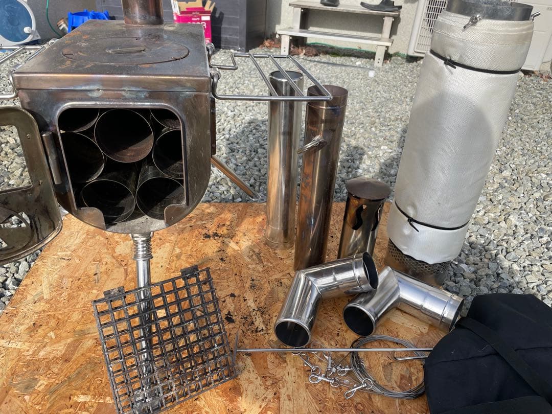 ステンレス3面ガラス薪ストーブ　スームルーム　テンマクwinnerwell風