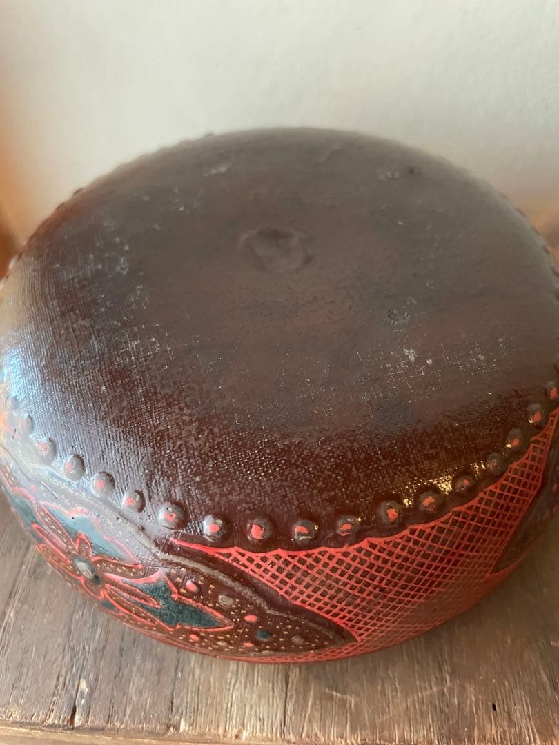 唐物　菓子器　漆器　時代物　蓋物　螺鈿