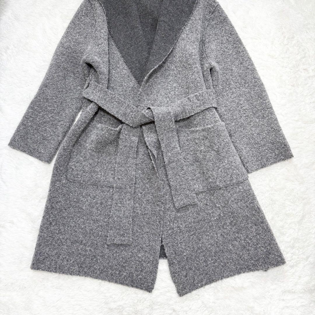 【美品✨】ギャルリーヴィーニットフードコート ガウンカーディガン 36