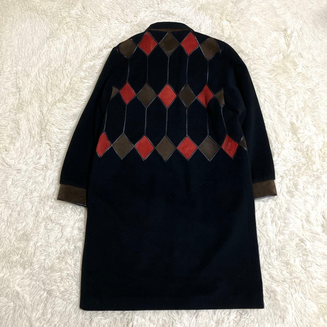 カシミヤコート philippe vallereuil　フランス製 アーガイル