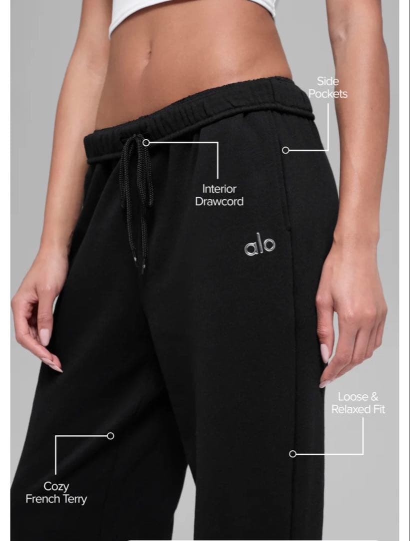 alo ブラック トレーナー 1/4ジップ