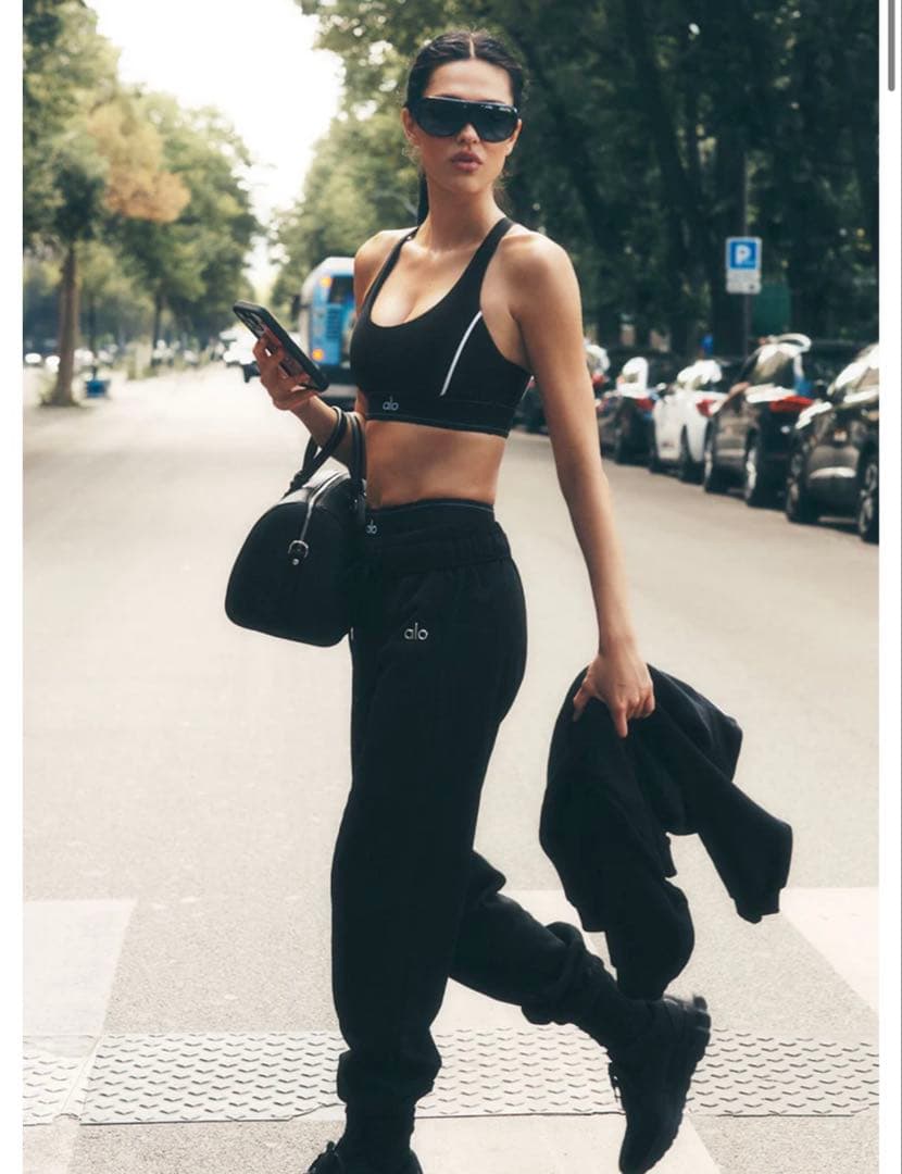 alo ブラック トレーナー 1/4ジップ