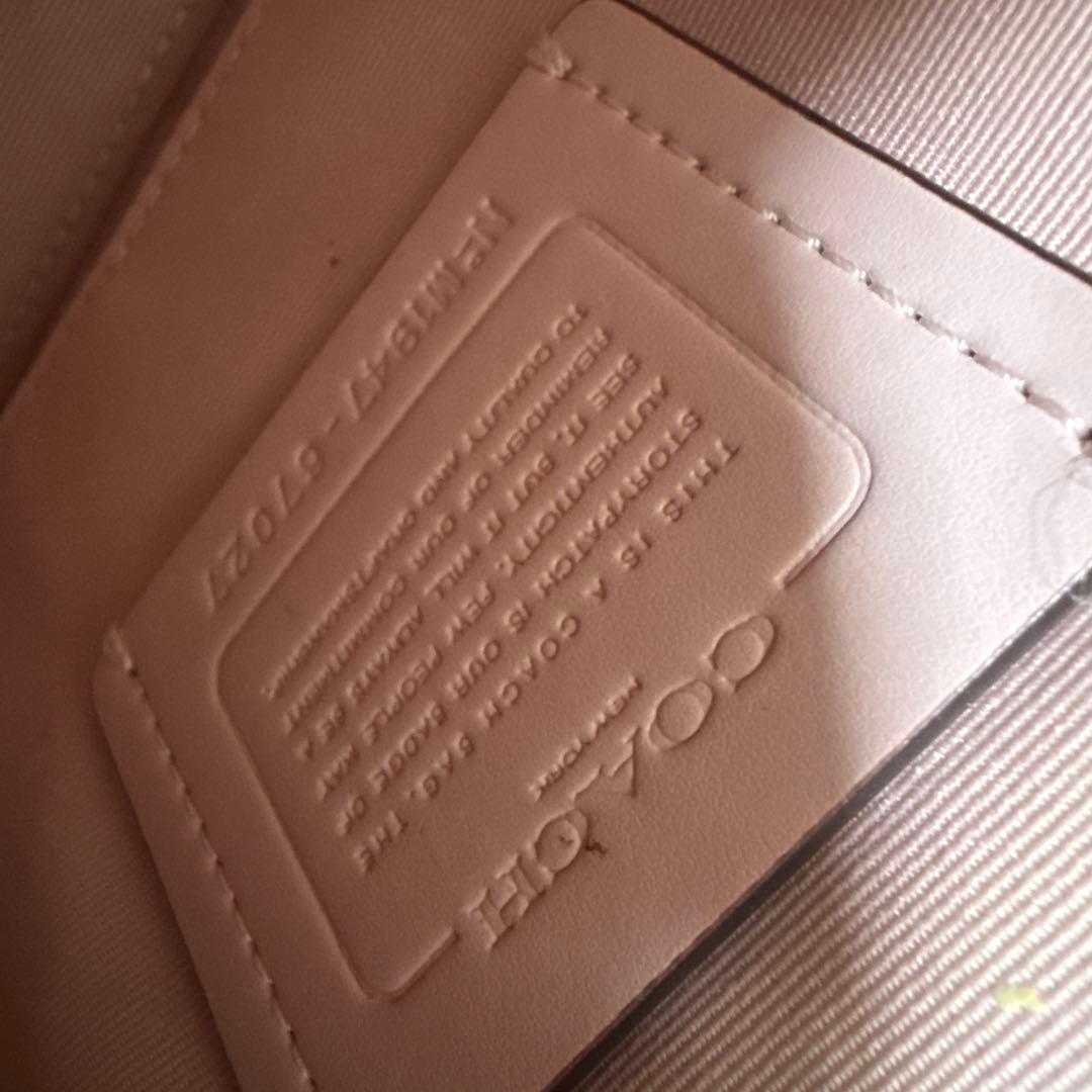 【美品】COACH シグネーチャーピンクショルダーバッグ