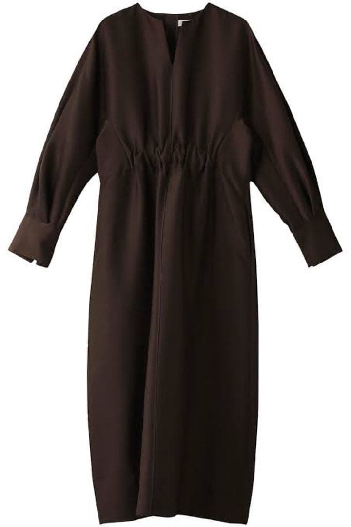 61600円 エブール　ebure クリアダブルクロスワンピース ブラウン 36