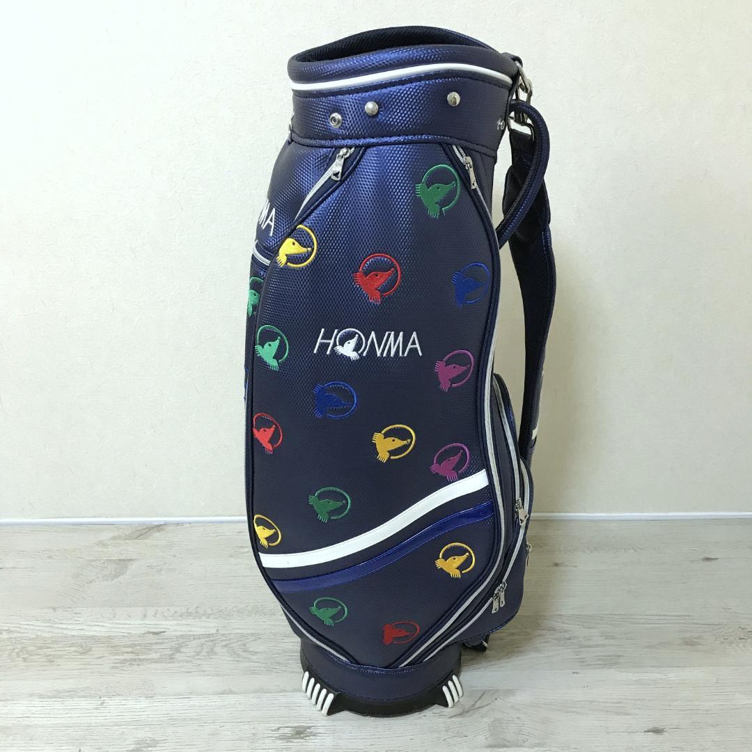 【美品】HONMA 本間ゴルフ キャディバッグ 8.5型 もぐら柄 レインボー