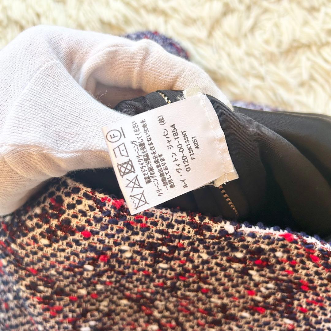 ✨未使用✨ルイヴィトン ツイード　ミニスカート　ダブルジップ　ピンクパープル