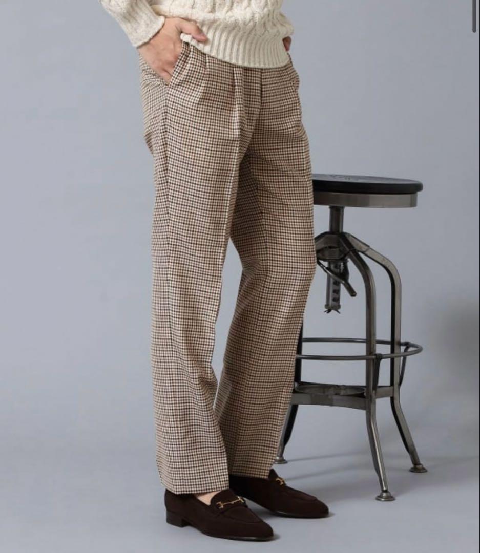 BEAMSFガンクラブチェック2アウトプリーツスラックス