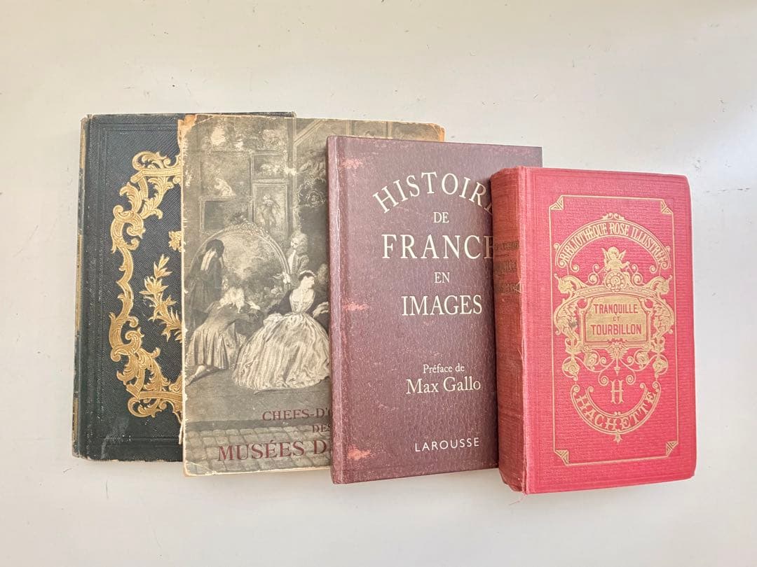 フランス小説、歴史書、図録 ロマンス古本など、おまとめ４冊セット