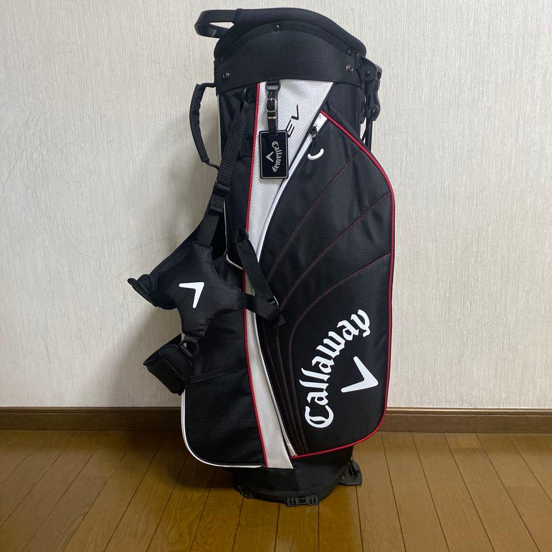 CHEV キャディバッグ 黒/白/赤