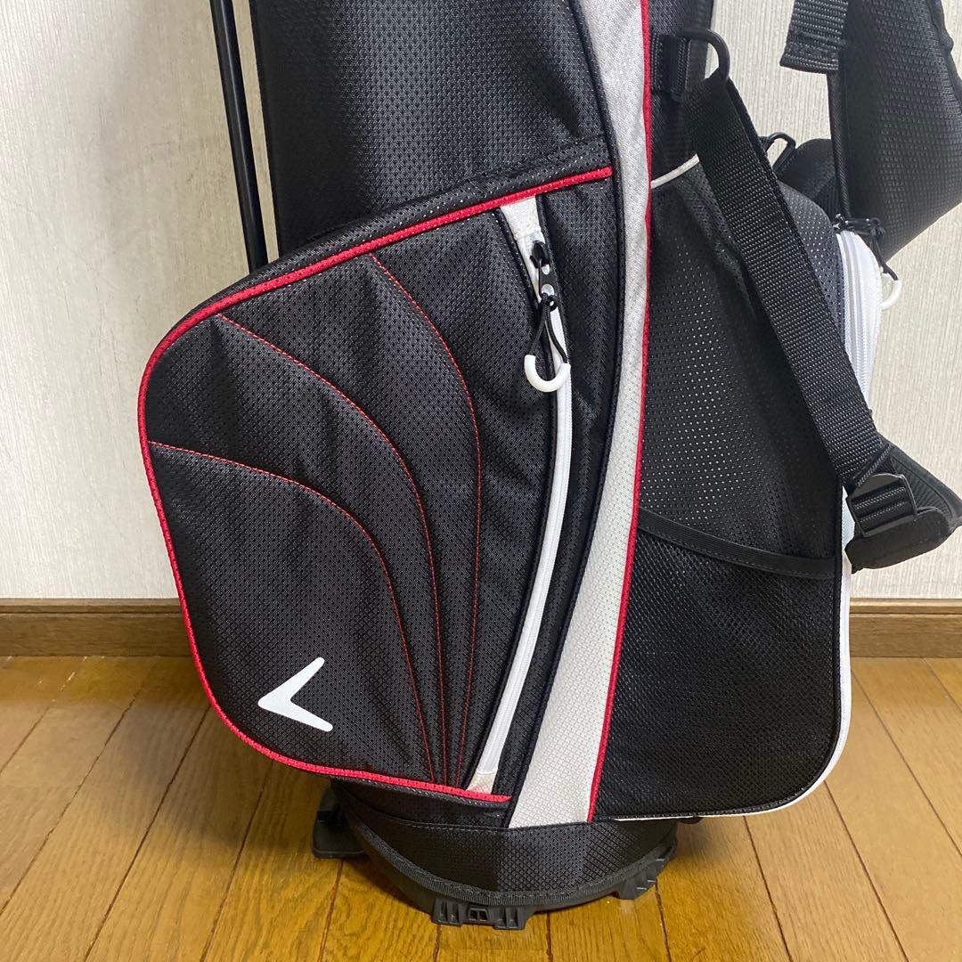 CHEV キャディバッグ 黒/白/赤