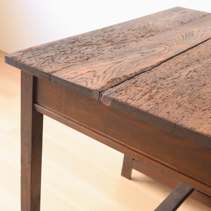 アンティーク ナラ材 片袖机 レトロ 無垢材 デスク 古家具