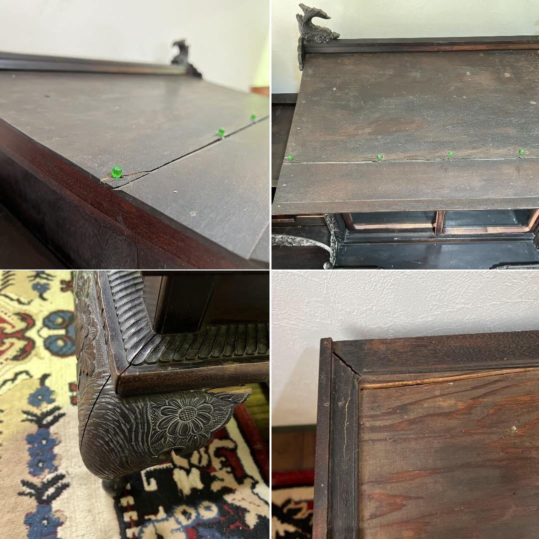 k345r120 見事なまでの飾り細工 中国骨董家具 飾り棚 箪笥 高さ210㎝