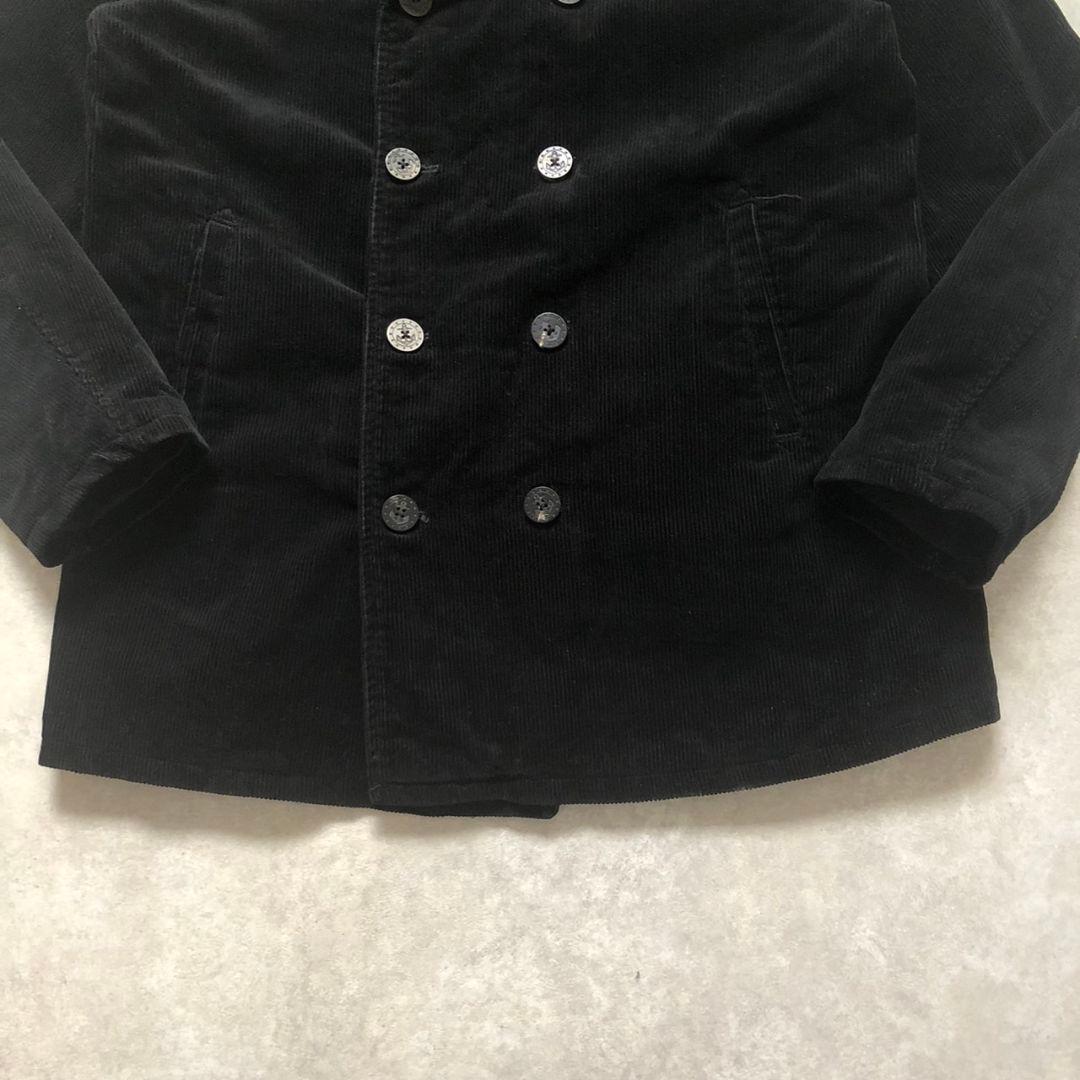 極上黒 復刻US NAVY型コーデュロイ Pコート ピーコート太畝