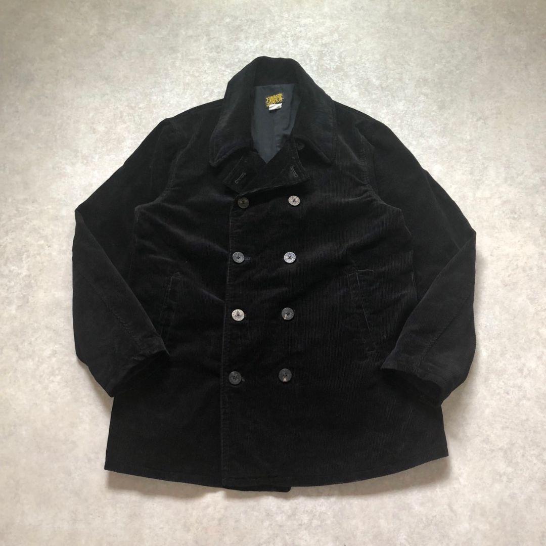 極上黒 復刻US NAVY型コーデュロイ Pコート ピーコート太畝