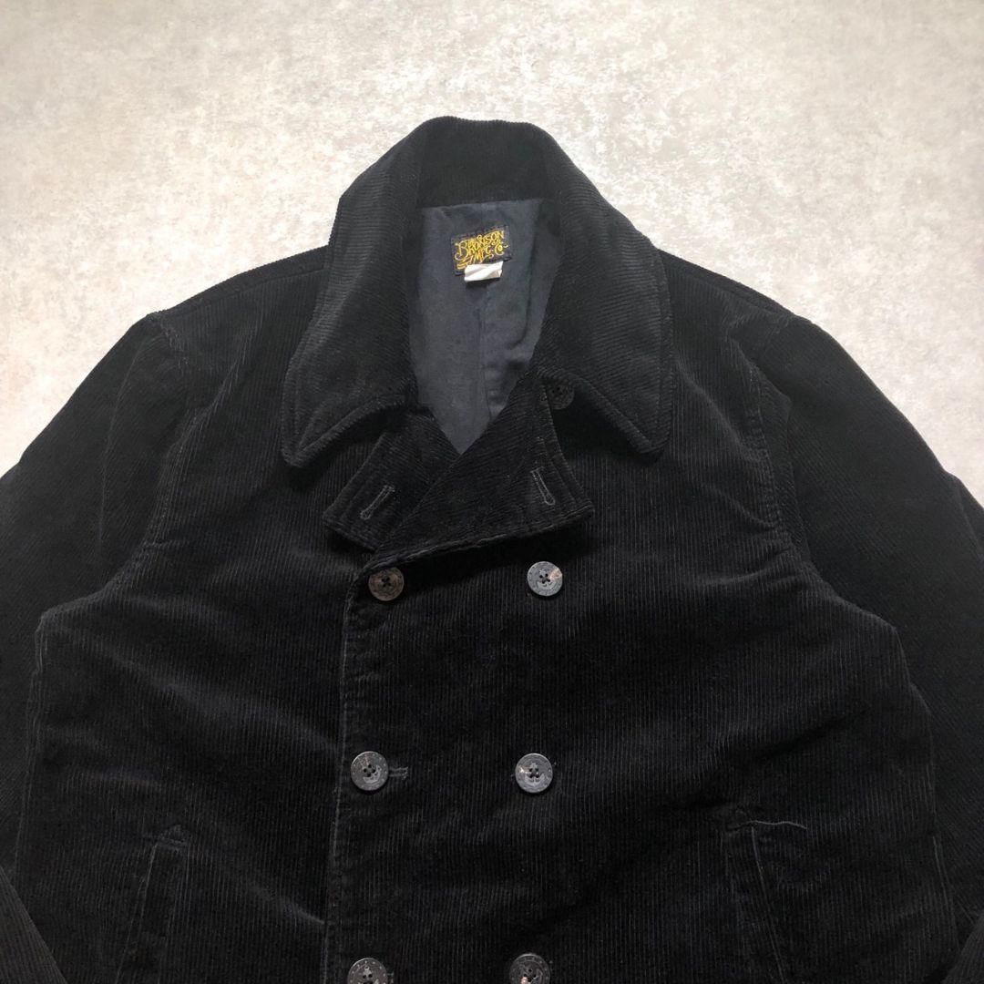 極上黒 復刻US NAVY型コーデュロイ Pコート ピーコート太畝