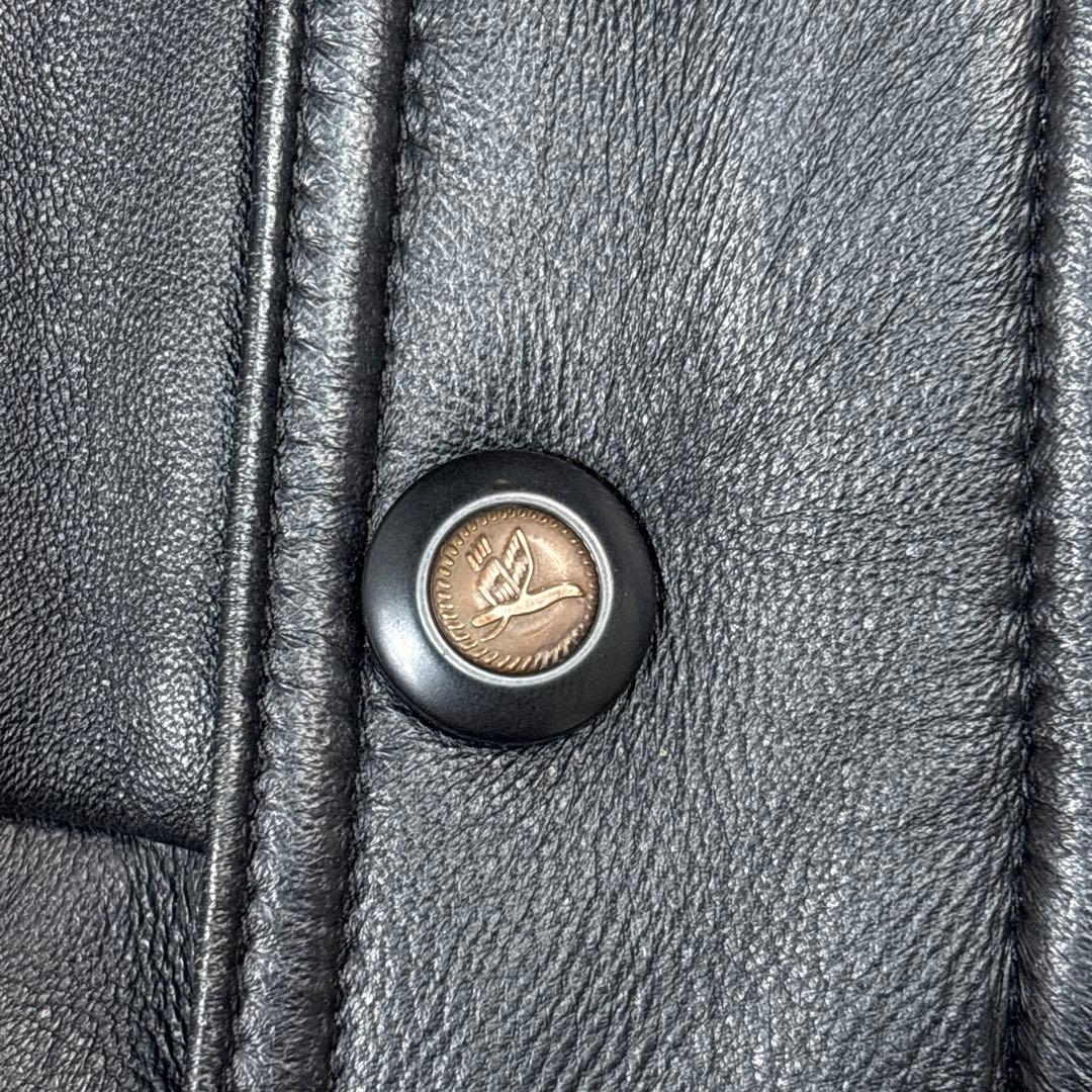 【極美品】FARAGO 羊革 レザージャケット A2 中綿キルティング 黒 M