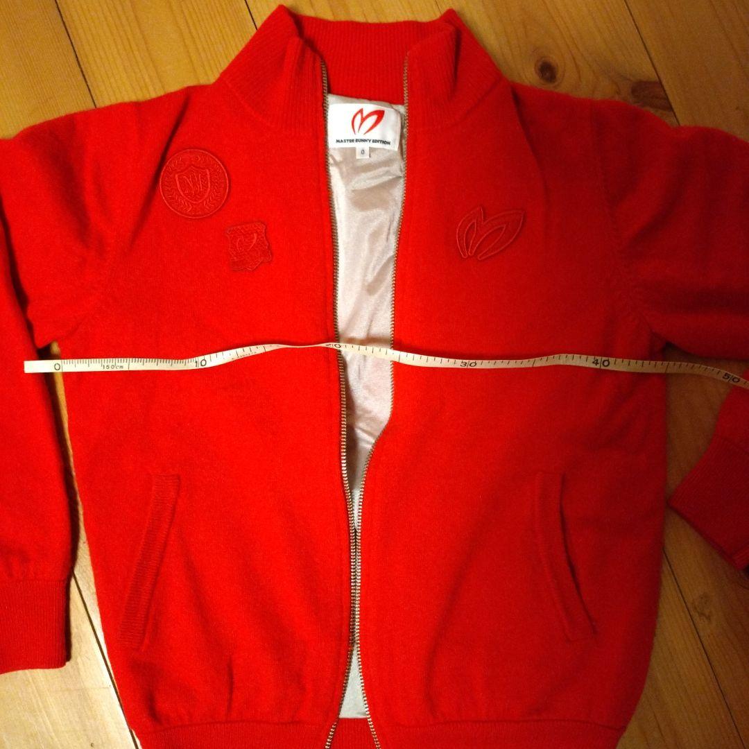 赤 ジップアップセーター