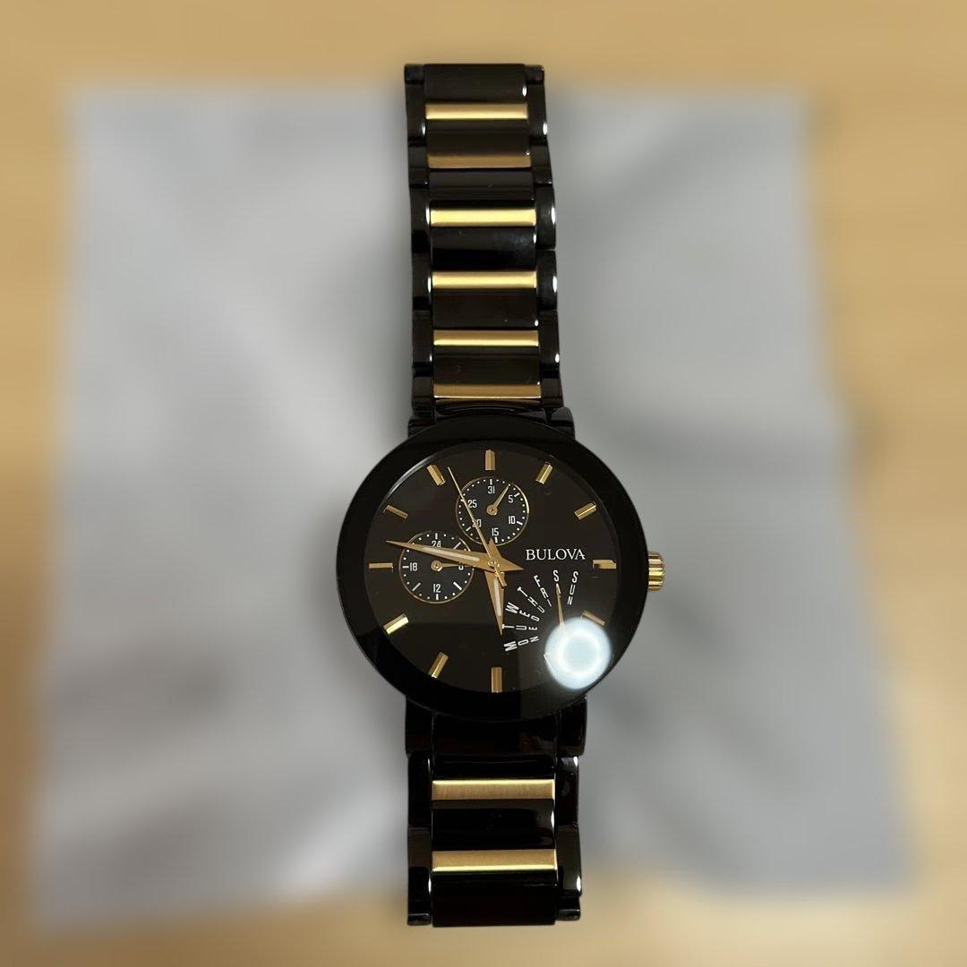 Bulova クロノグラフ 時計 黒金（かいとさん専用）