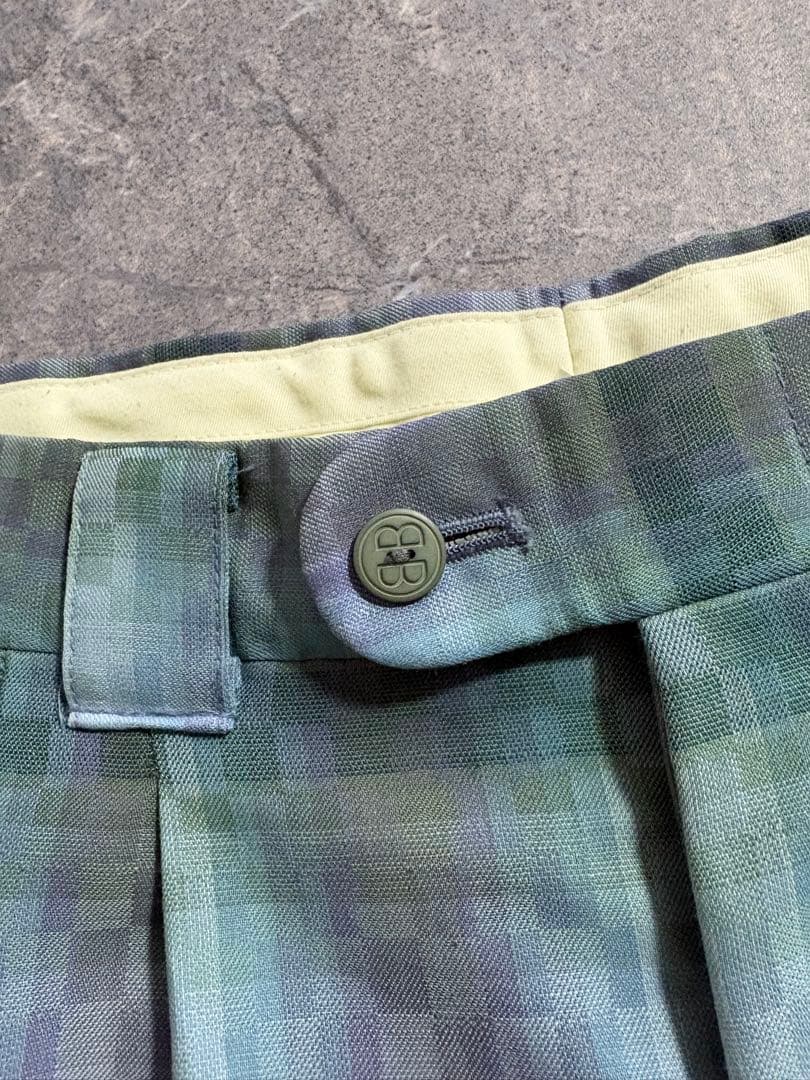 パンツ 90s BALENCIAGA wide wool check slacks