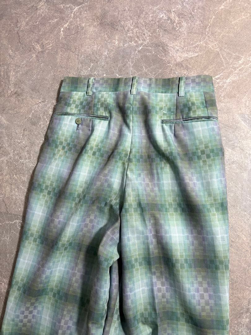 パンツ 90s BALENCIAGA wide wool check slacks