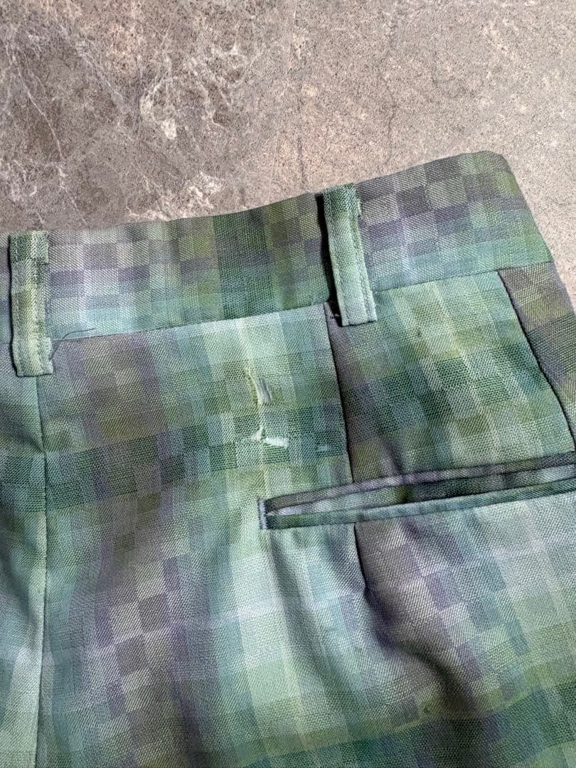 パンツ 90s BALENCIAGA wide wool check slacks