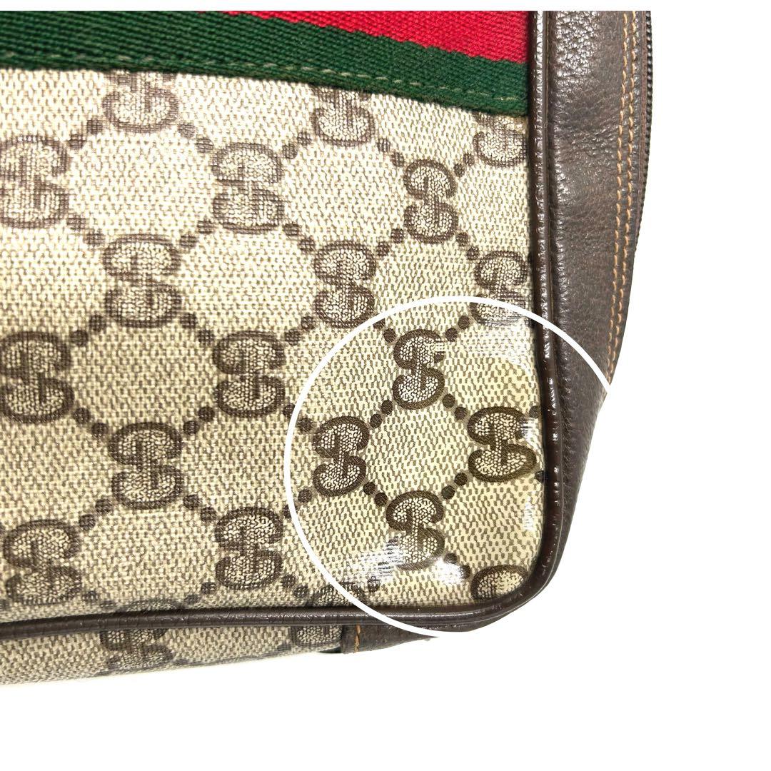 GUCCI グッチ　GG柄　セカンドバッグ　シェリーライン　PVCレザー