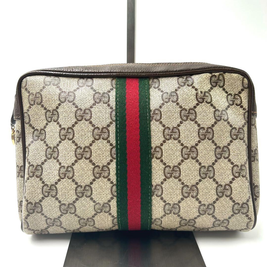GUCCI グッチ　GG柄　セカンドバッグ　シェリーライン　PVCレザー