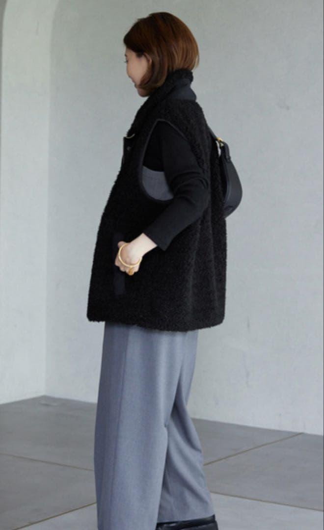 SLOBE ブラック フリース ベスト