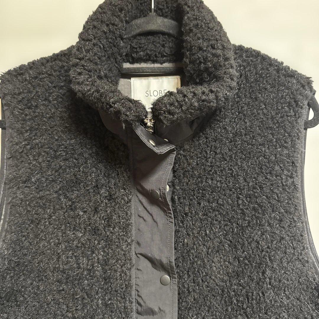 SLOBE ブラック フリース ベスト
