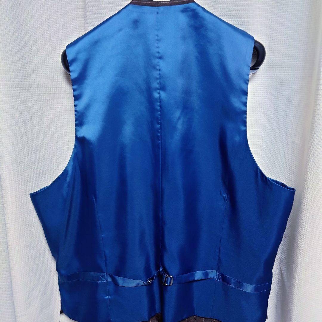 ■最終値引■【大きいサイズ】 フルオーダースリーピーススーツ ブラウン 美品